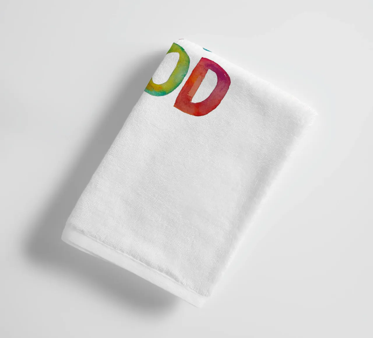 Focus on the Good Rainbow Typography Design towel by THE MOTIVATED TYPE