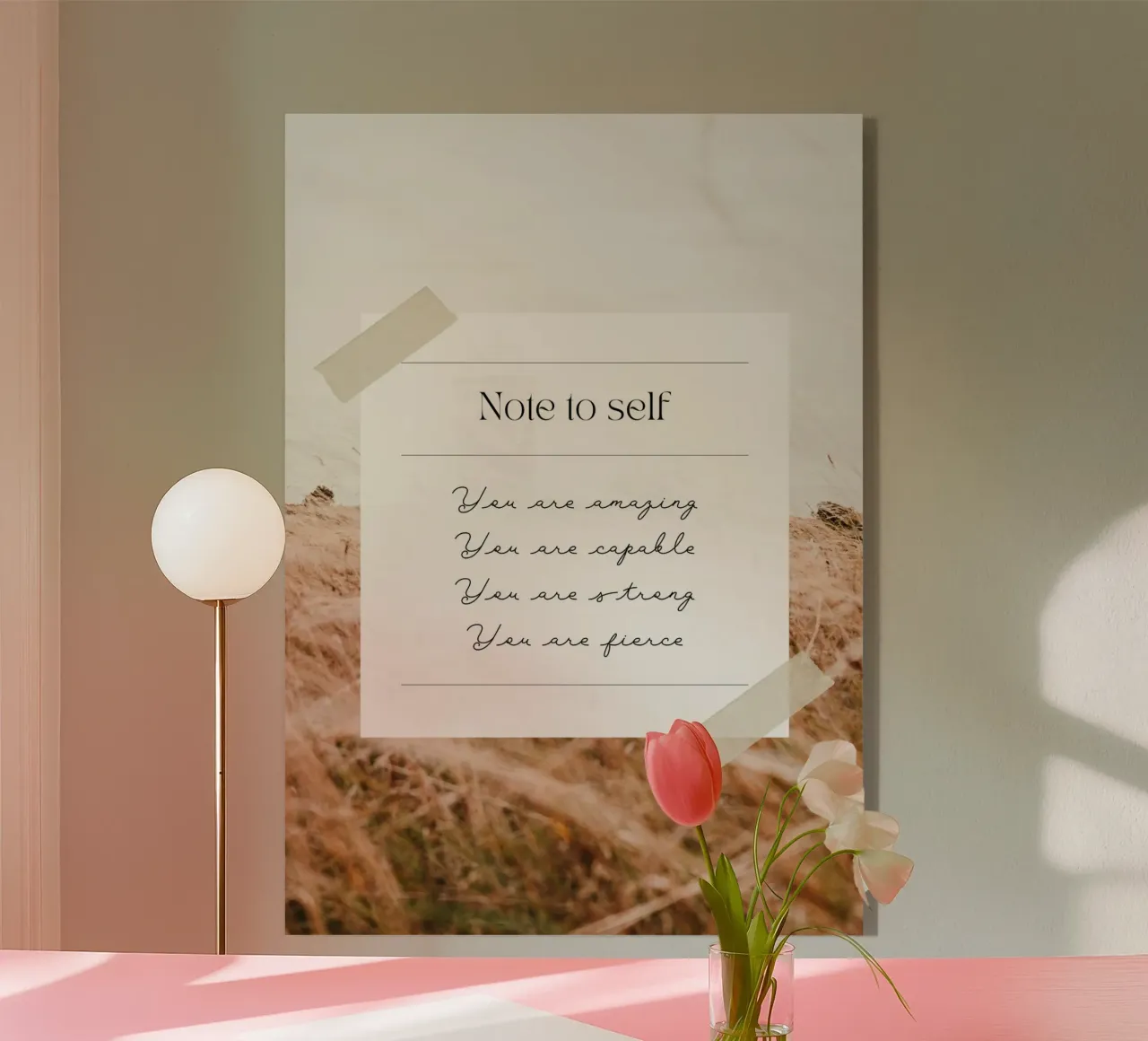 NOTE TO SELF plexiglass da Daily Motivation