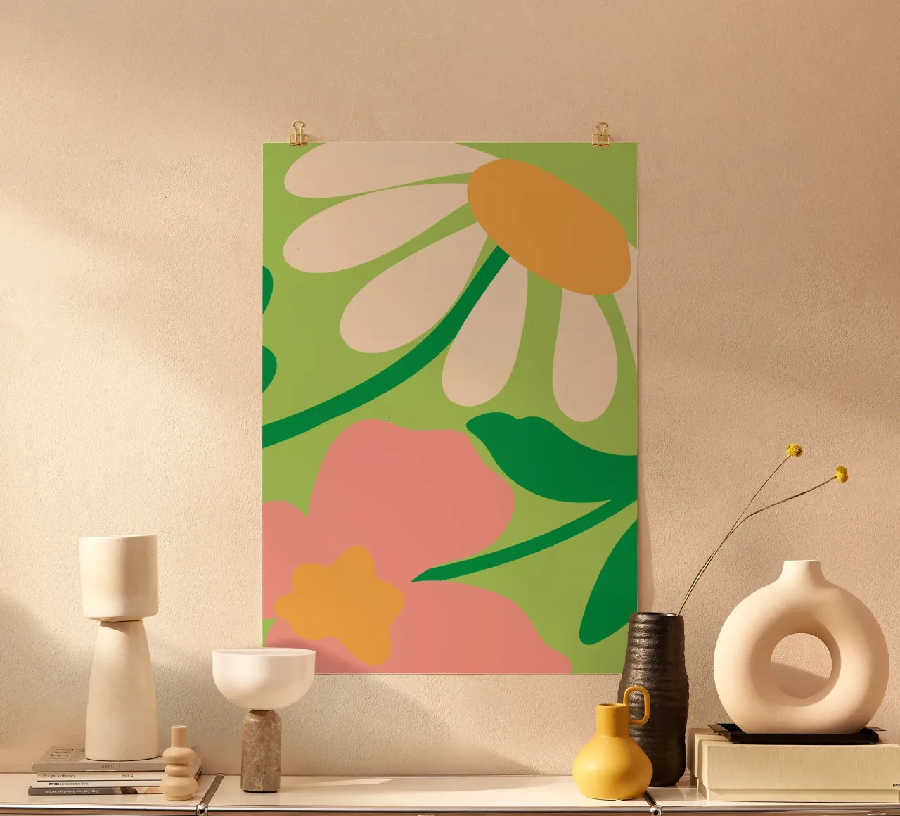 Bold florals poster con telaio in alluminio da edsonramosart