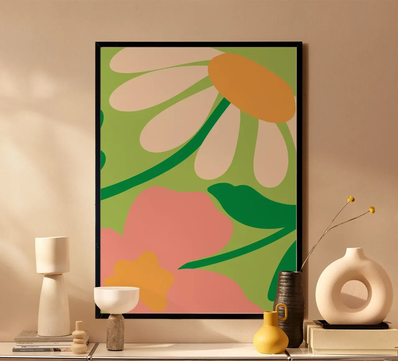 Bold florals poster con telaio in alluminio da edsonramosart