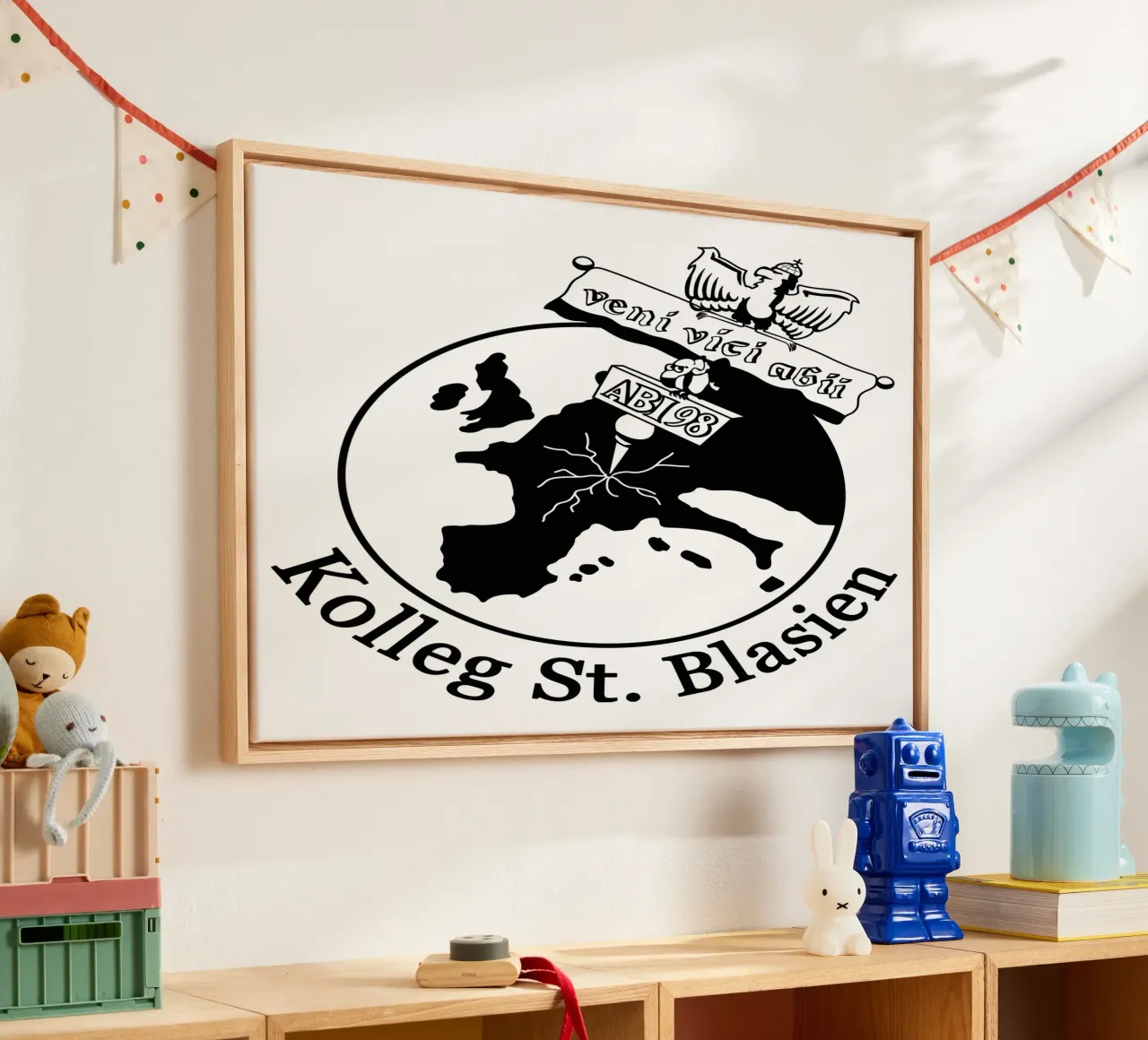 Abilogo 1998 (Linienzeichnung schwarz) canvas with Floater frame by Kolleg St. Blasien