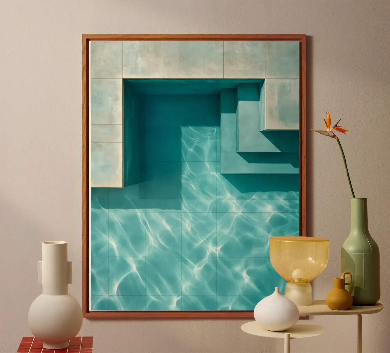 Modern mural – Minimalist pool architecture in Turkey alu-dibond by ArtDeko&Wohndeko