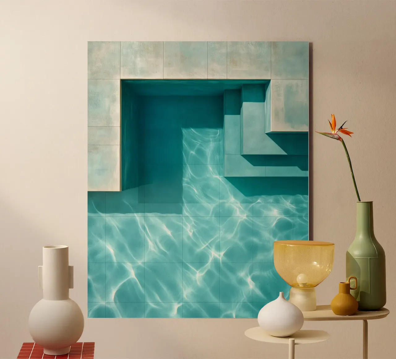 Modern mural – Minimalist pool architecture in Turkey alu-dibond by ArtDeko&Wohndeko