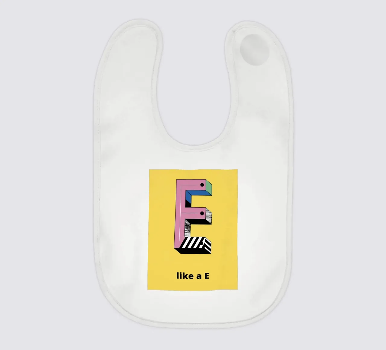 It's like E... baby bib by alphabetillustration