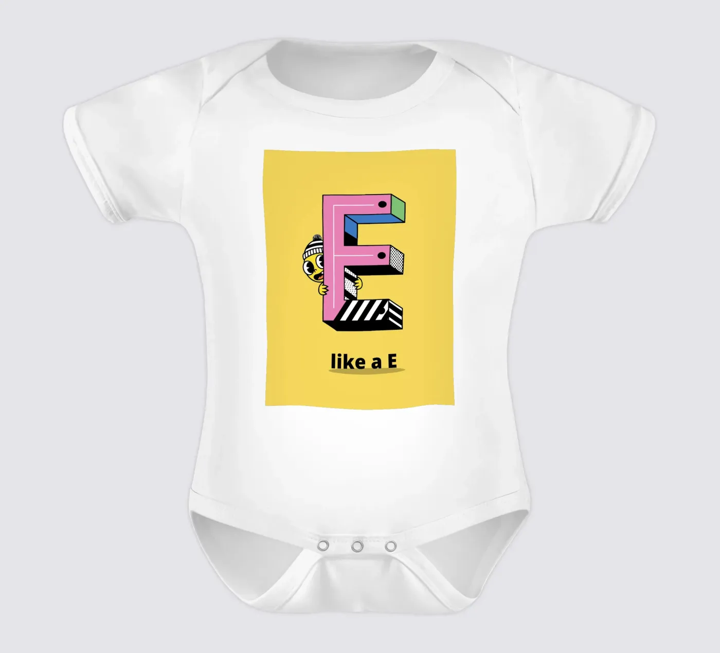 E like a E...Alphabet for children body bébé de The Little Animals Club
