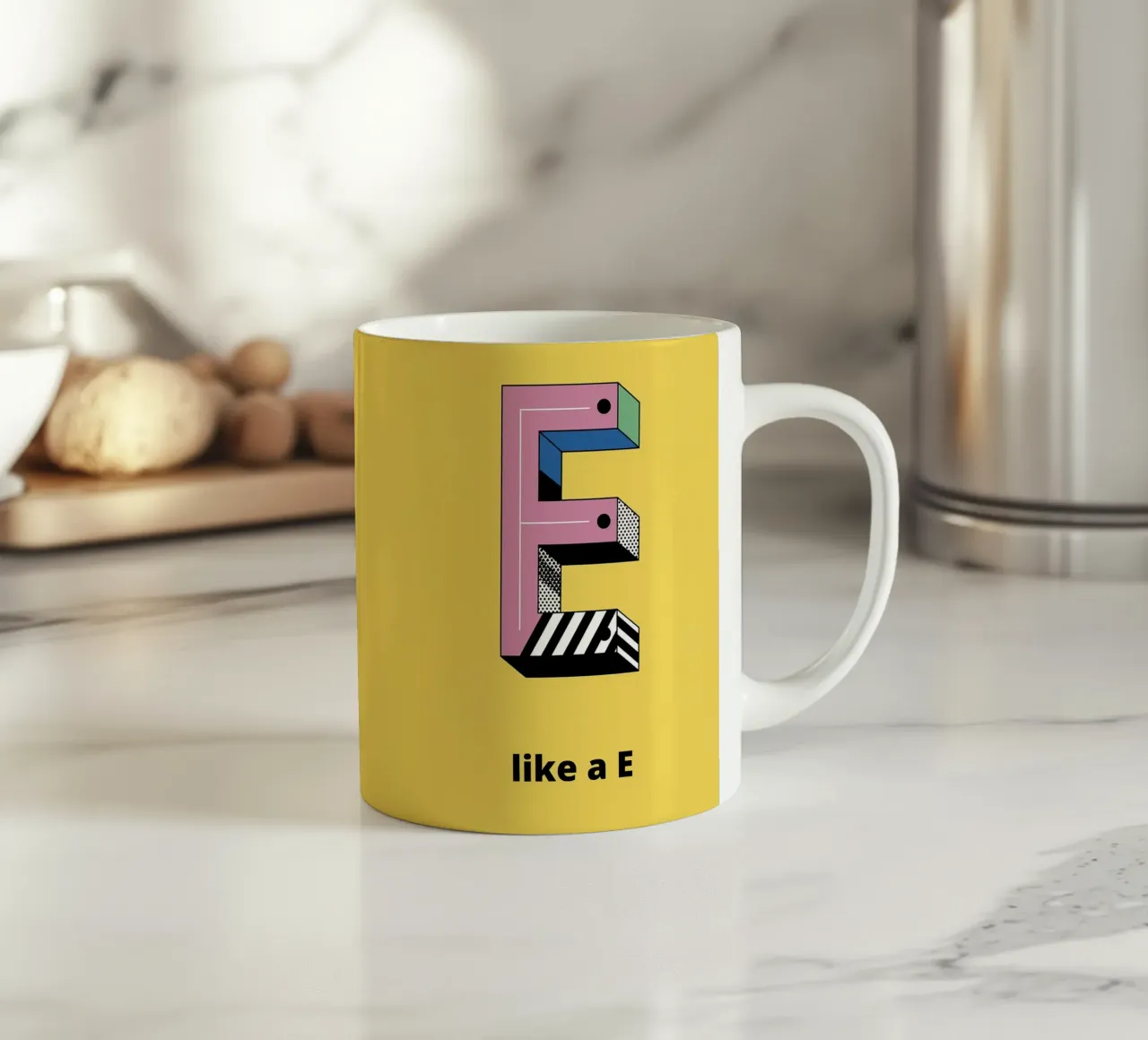 It's like E... ceramic mug by alphabetillustration