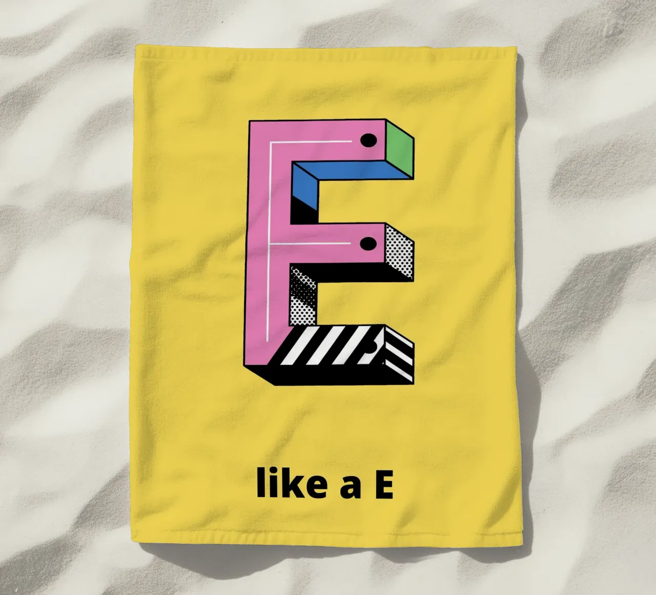 It's like E... strandhanddoek van alphabetillustration