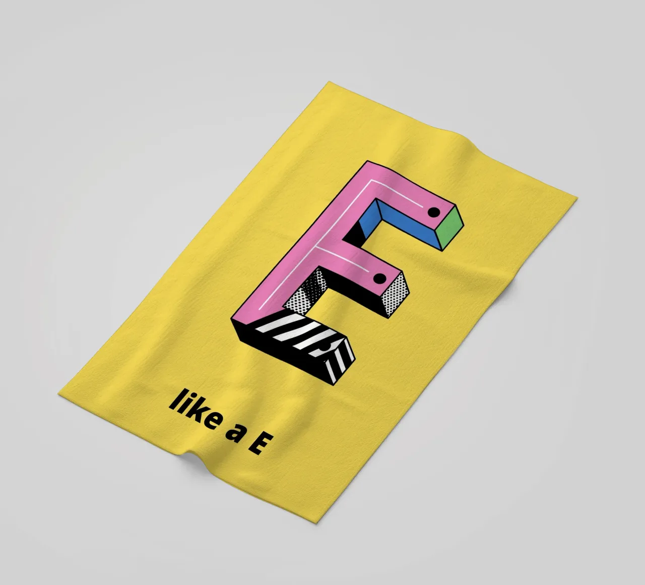 It's like E... strandhanddoek van alphabetillustration