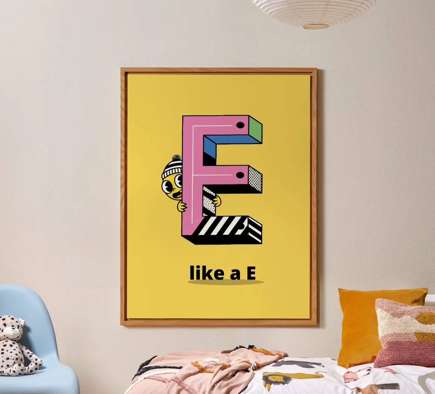 E like a E...Alphabet for children forex plate by The Little Animals Club