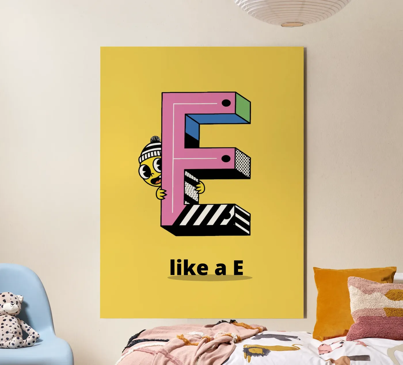 E like a E...Alphabet for children forex plate by The Little Animals Club