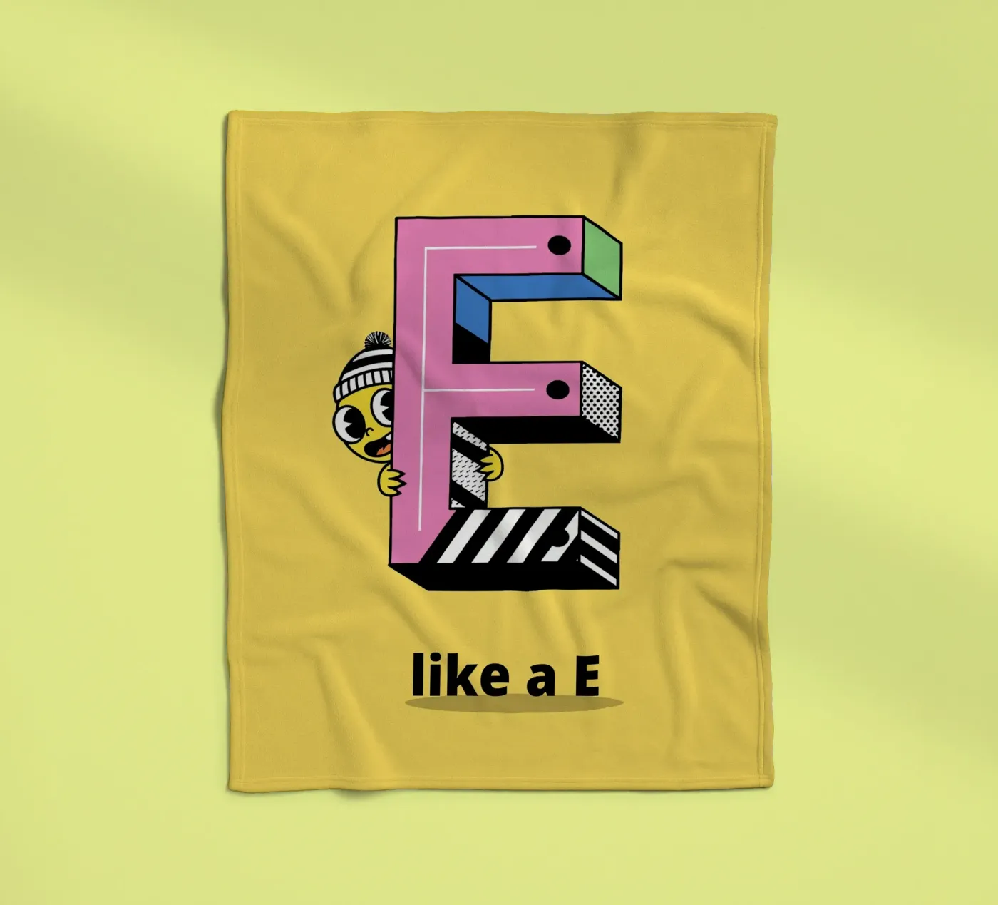E like a E...Alphabet for children Fleecedecke von The Little Animals Club
