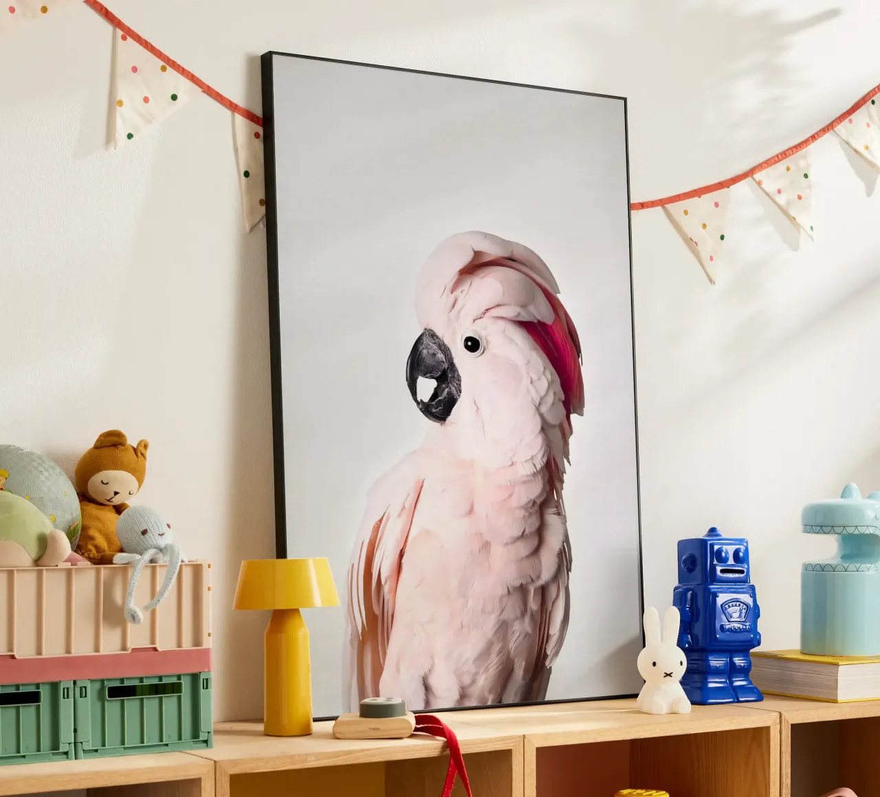 Cacatua rosa alluminio dibond da Kathrin Pienaar