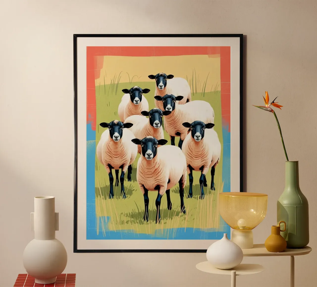 SEVEN SHEEP poster by FELICIA