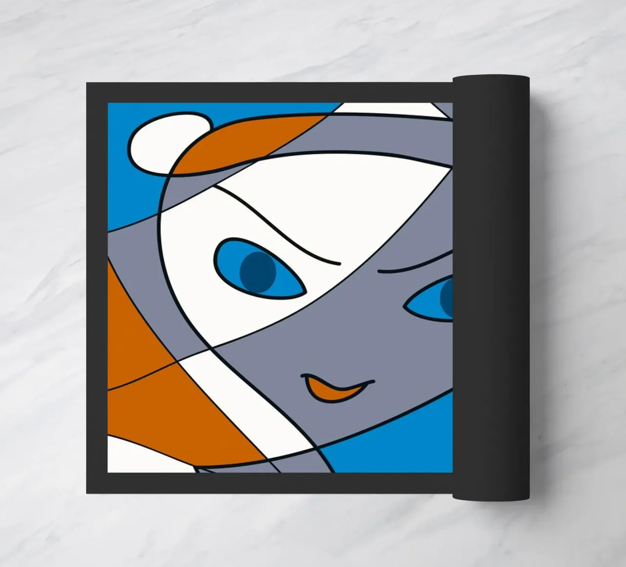 Abstract face doormat by Atteloi Art