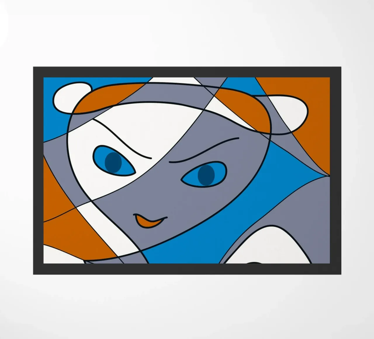 Abstract face doormat by Atteloi Art