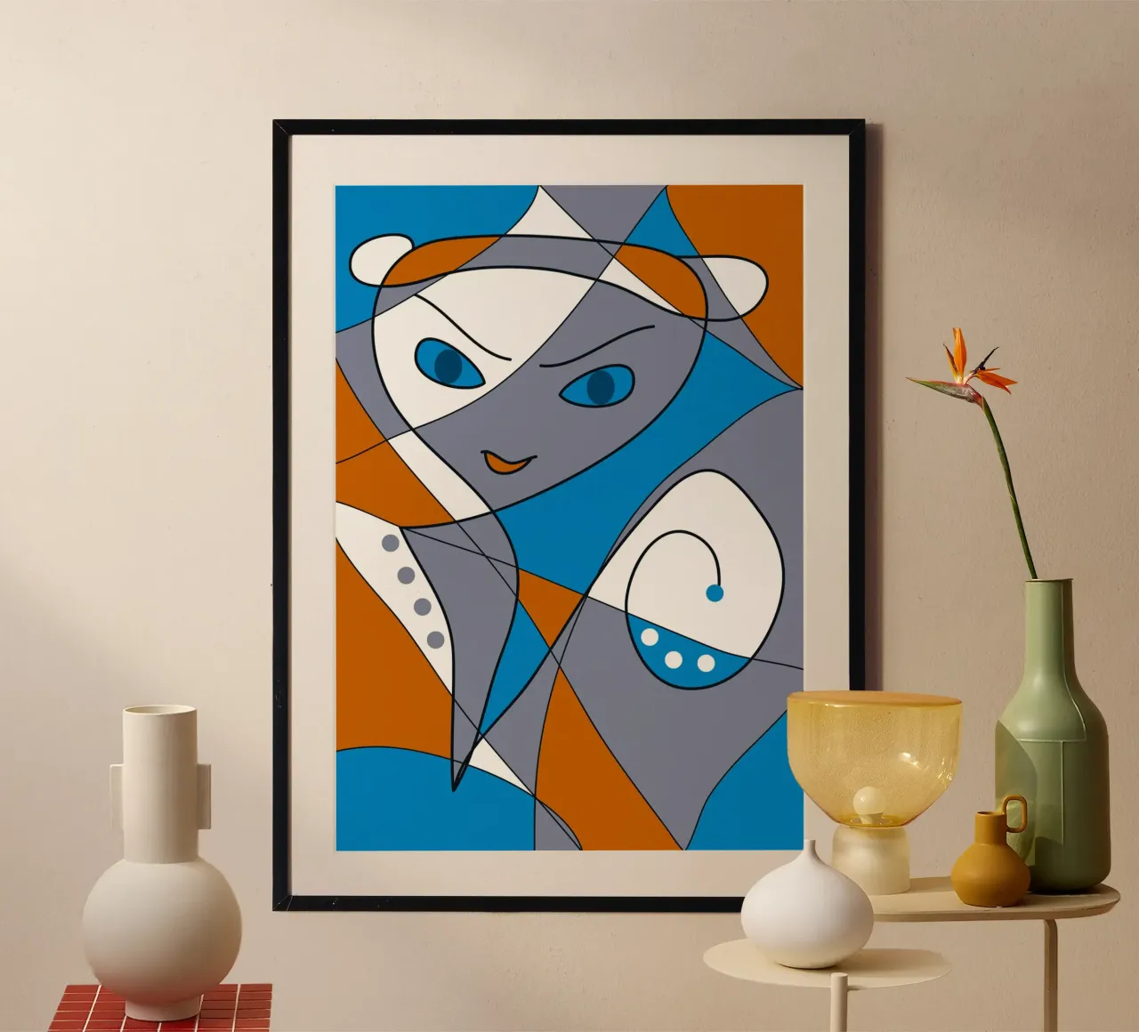 Volto astratto poster da Atteloi Art