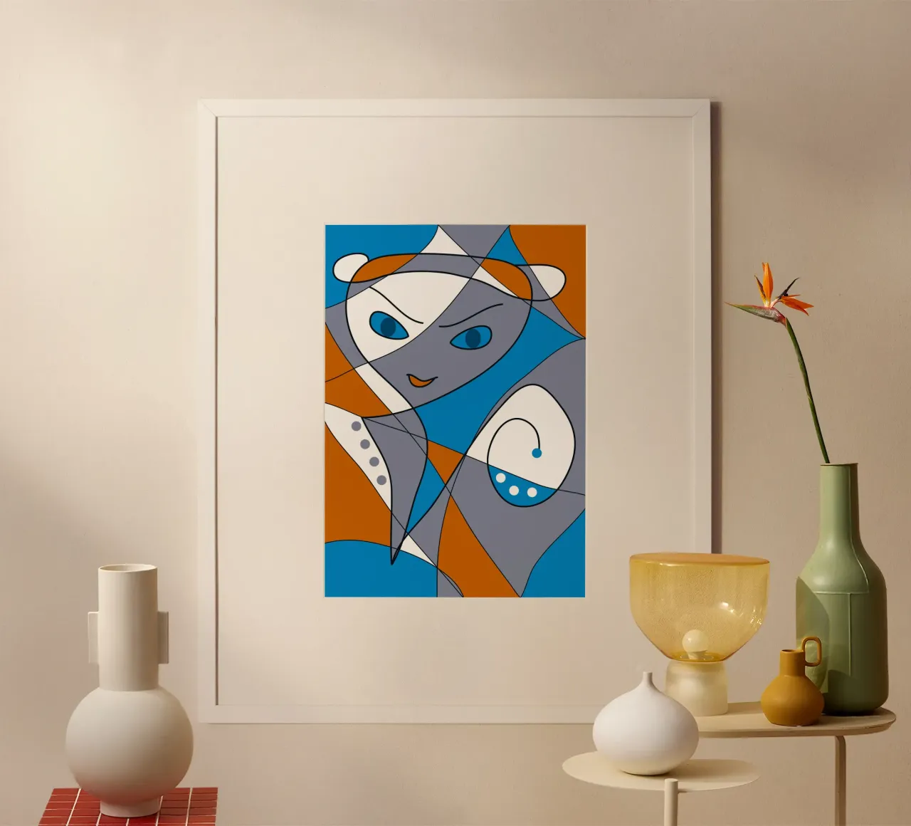 Volto astratto poster da Atteloi Art