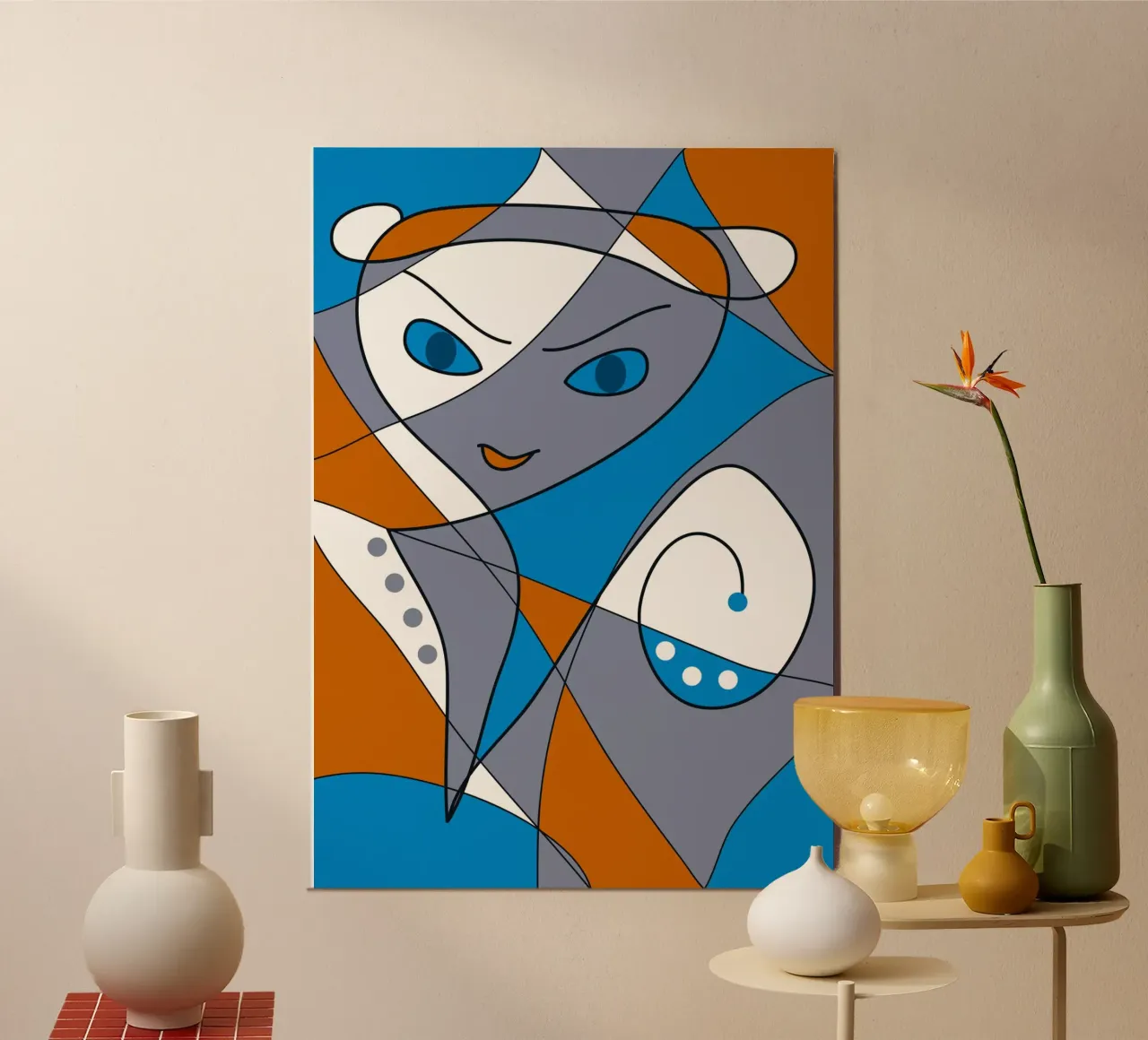 Volto astratto poster da Atteloi Art