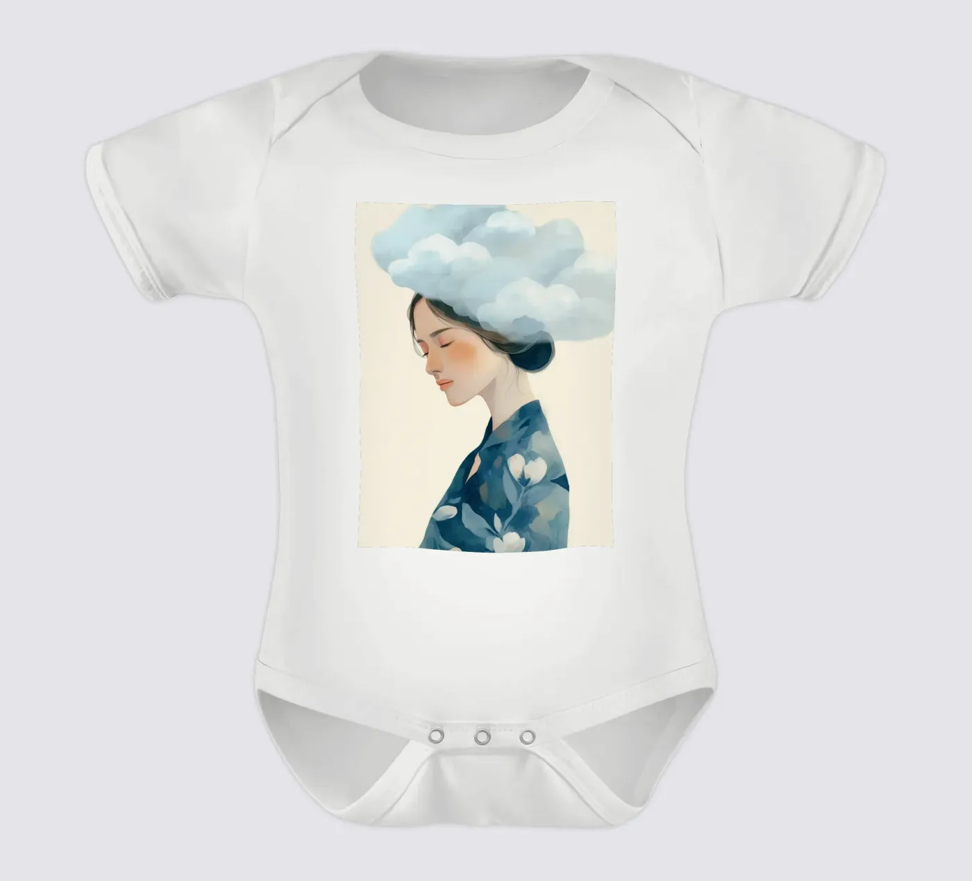 Clouded Thoughts Kurzarm Babybody von softsoul