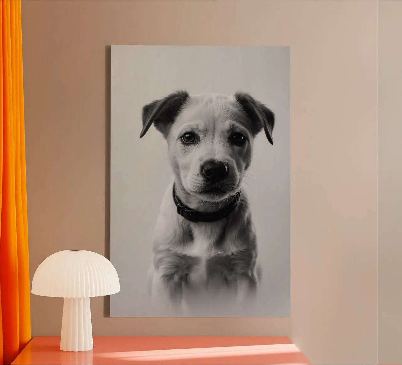 Occhi di cucciolo in bianco e nero | Werk 36 tela con Cornice a cassetta da Paws & Portraits