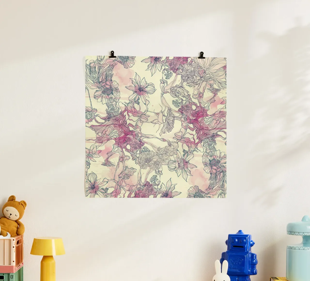 fiore d'oro poster con telaio in plastica da k i m