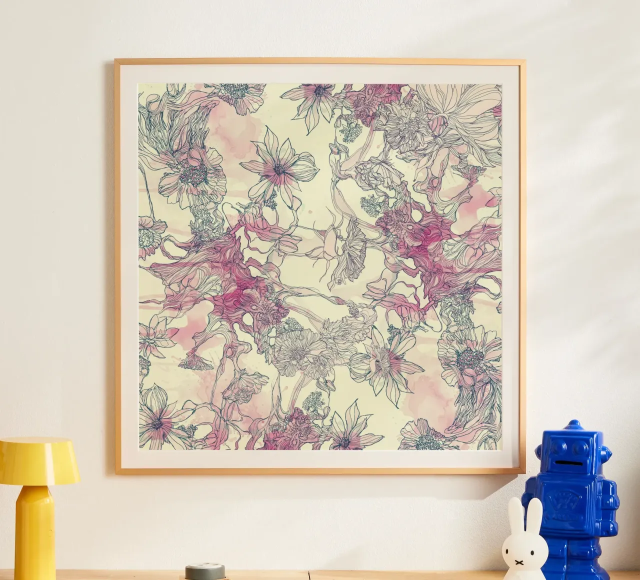 fiore d'oro poster con telaio in plastica da k i m