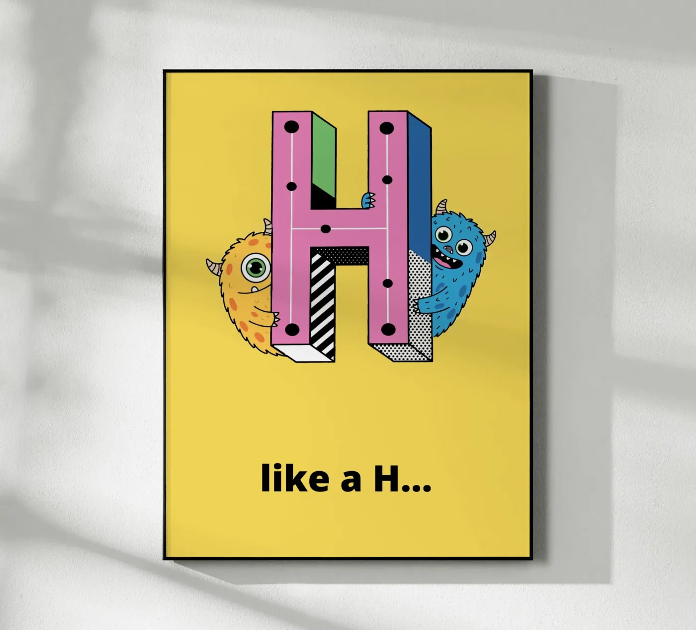 H like a H...alphabet for children plexiglass da The Little Animals Club
