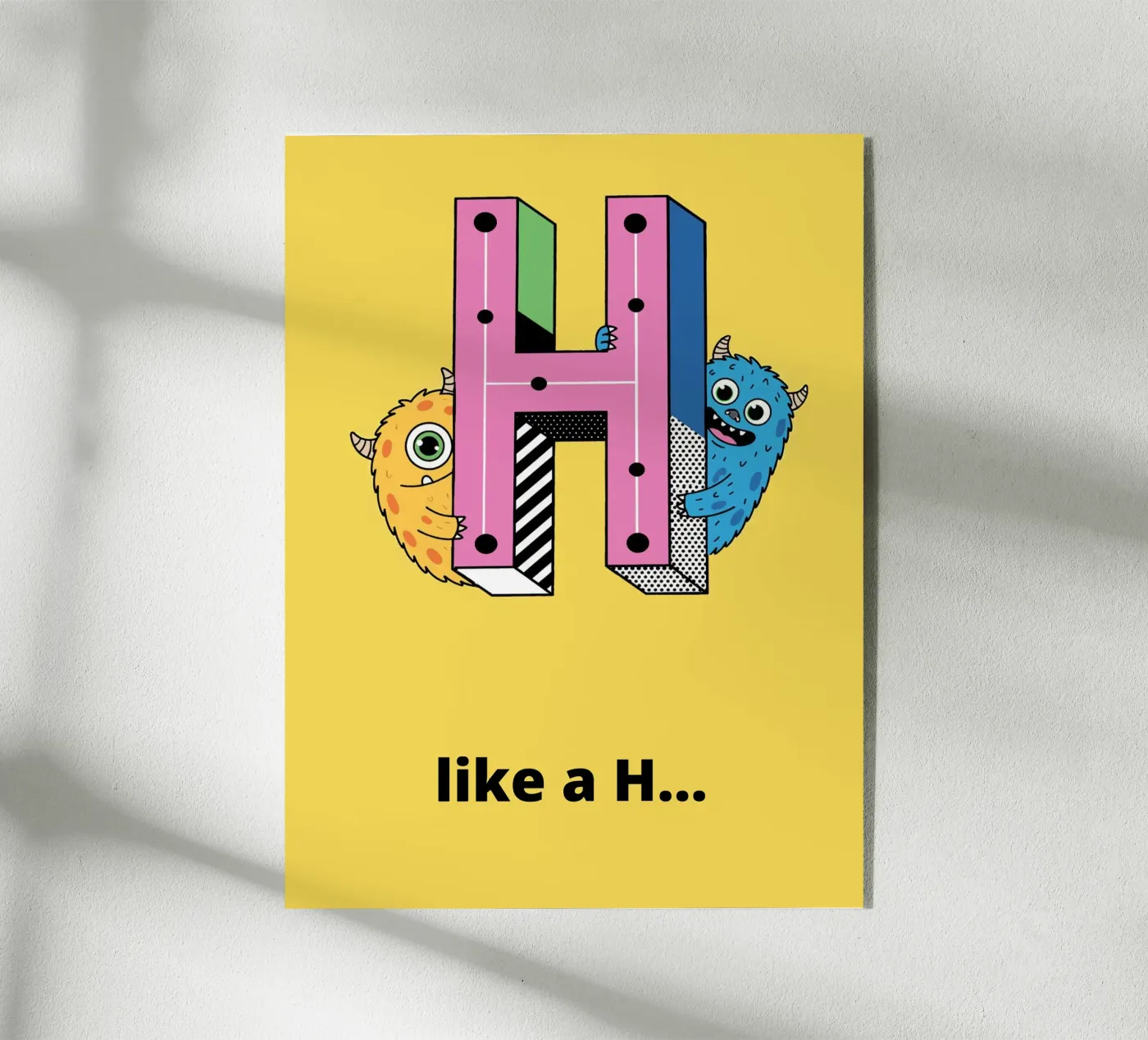 H like a H...alphabet for children plexiglass da The Little Animals Club