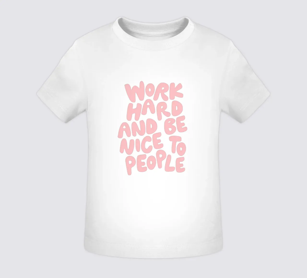 Lavorare sodo ed essere gentili con le persone Typografie Design maglietta neonato da THE MOTIVATED TYPE