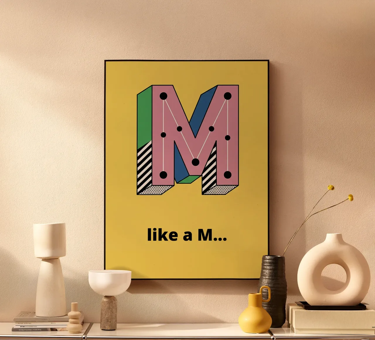 M come M... plexiglass da alphabetillustration