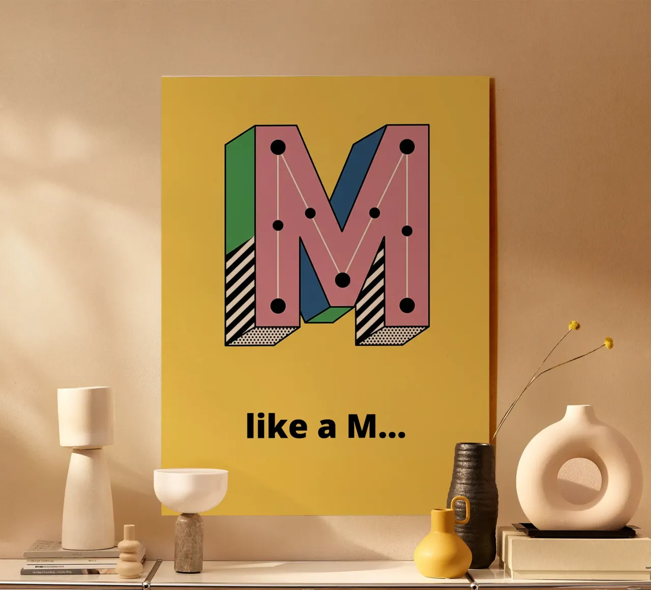 M come M... plexiglass da alphabetillustration