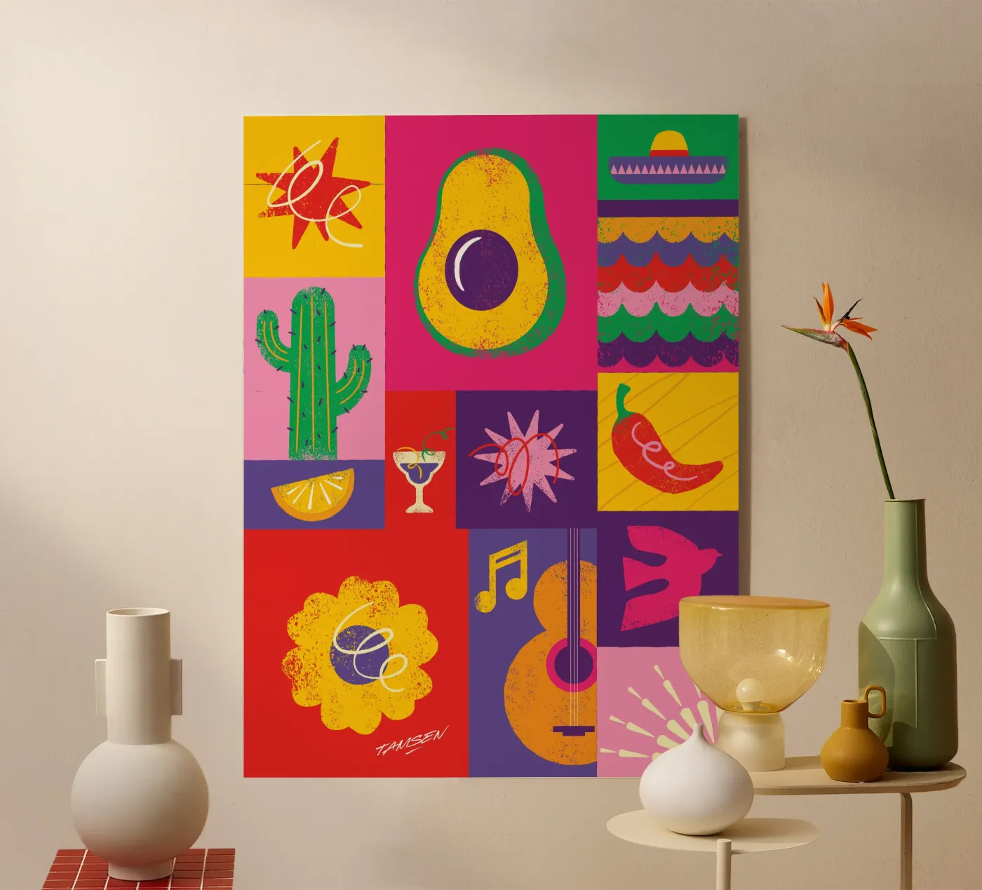 La vida loca acrylic glass by Tamsen Design