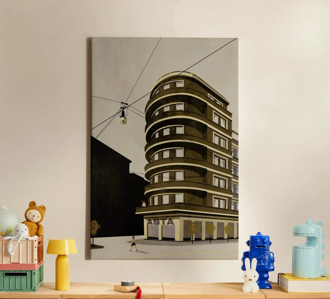 Via Cuneo canvas with Floater frame by Giordano Poloni