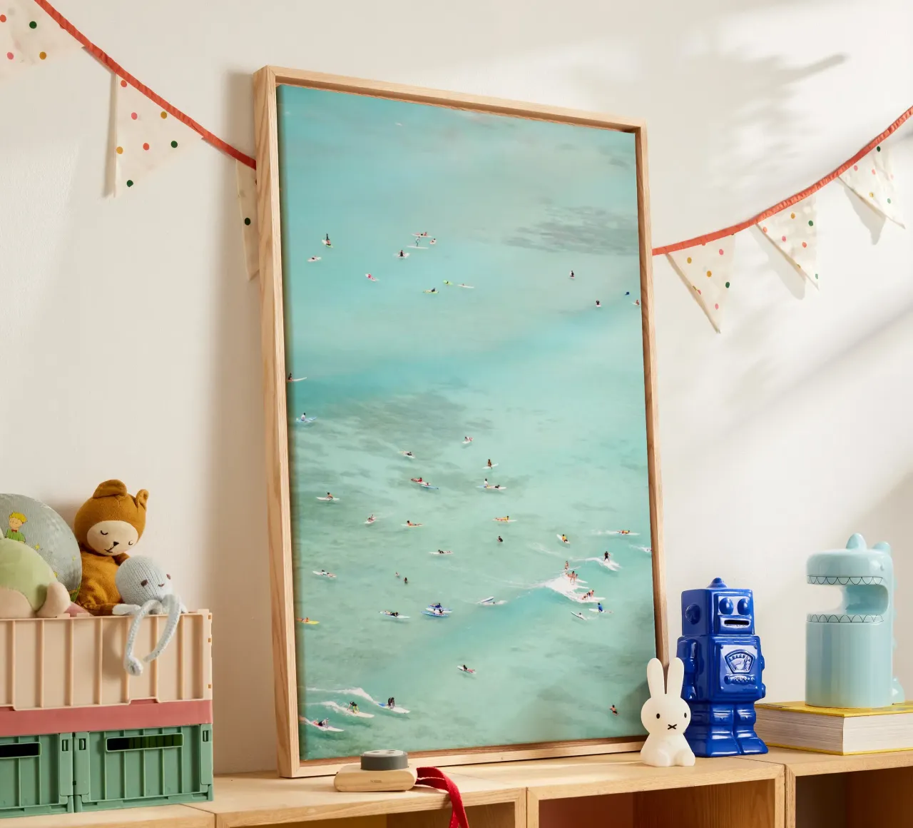 Surfers' vreugde canvas met Baklijst van Kathrin Pienaar