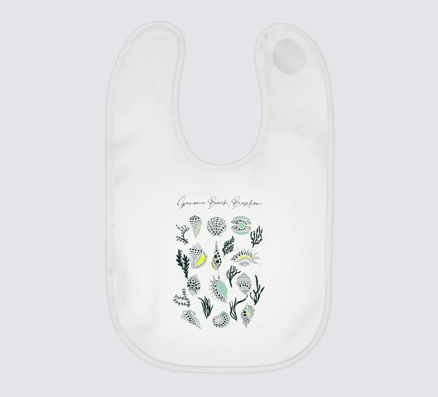 Ipanema Beach seashell pattern Babylätzchen von annick