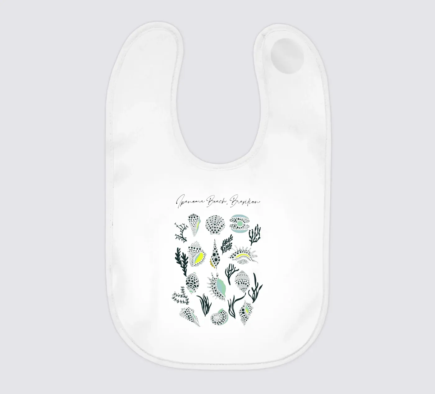 Ipanema Beach seashell pattern Babylätzchen von annick