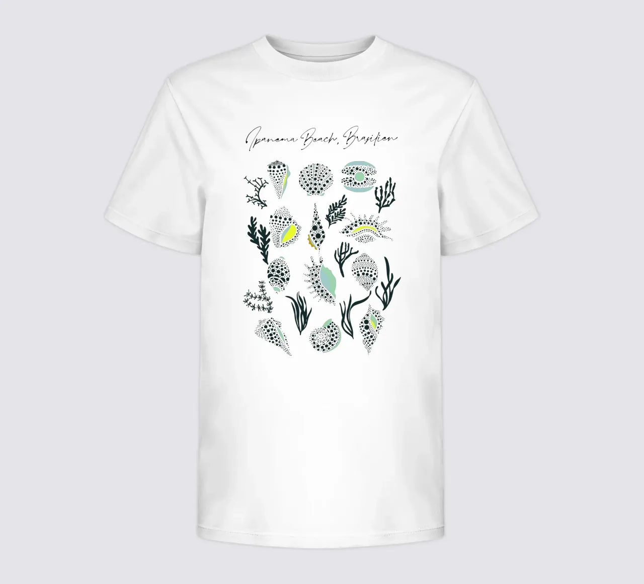 Motivo con conchiglie della spiaggia di Ipanema t-shirt bambini da annick