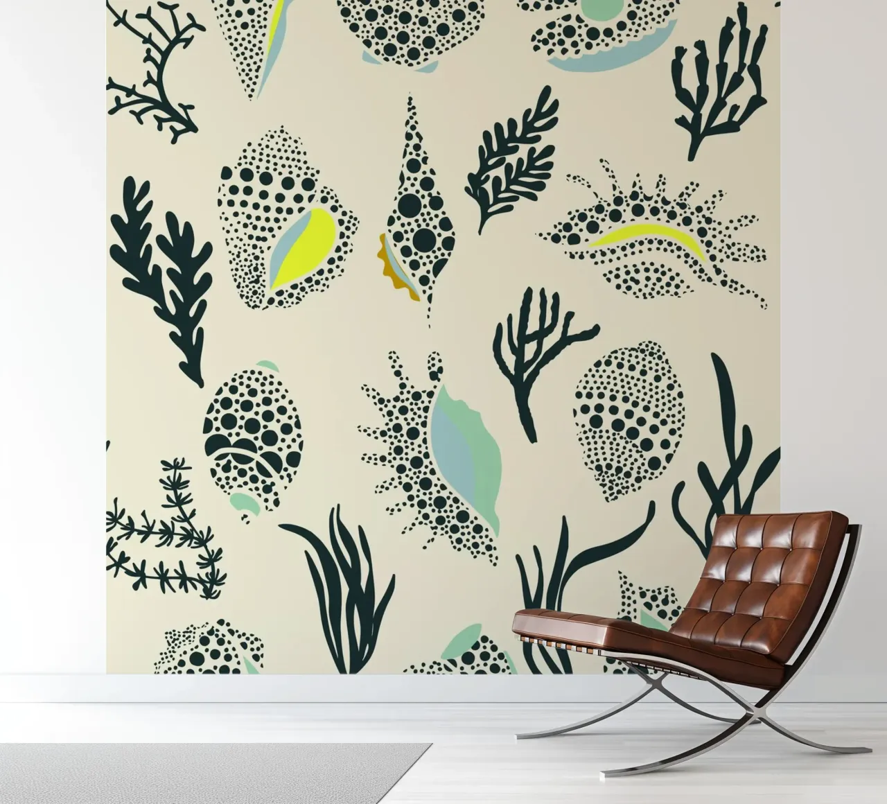 Ipanema Beach schelpjespatroon fotobehang van annick