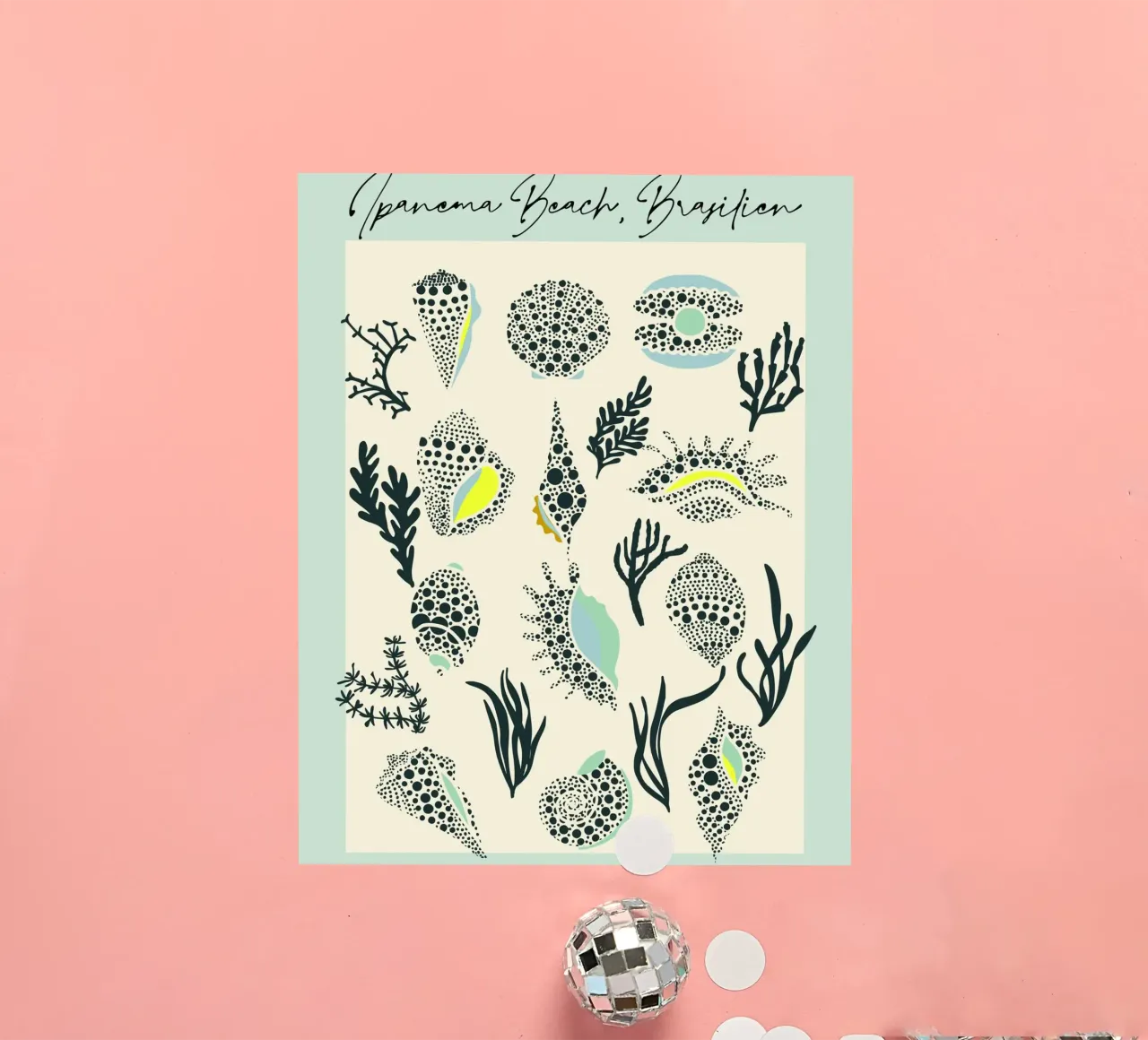 Ipanema Beach seashell pattern sticker by annick
