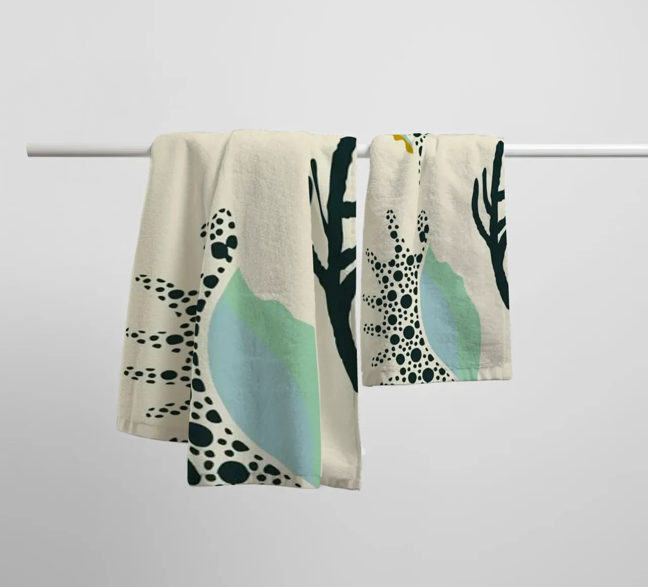 Ipanema Beach seashell pattern towel by annick