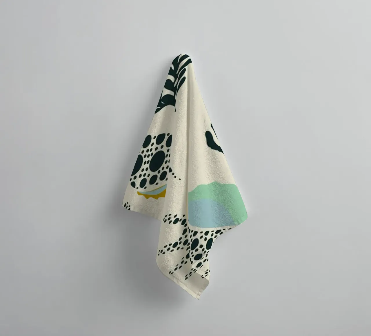 Ipanema Beach seashell pattern towel by annick