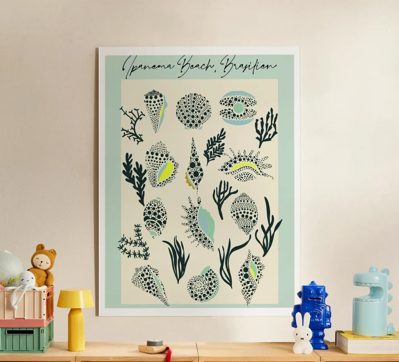 Ipanema Beach seashell pattern plexiglass da annick