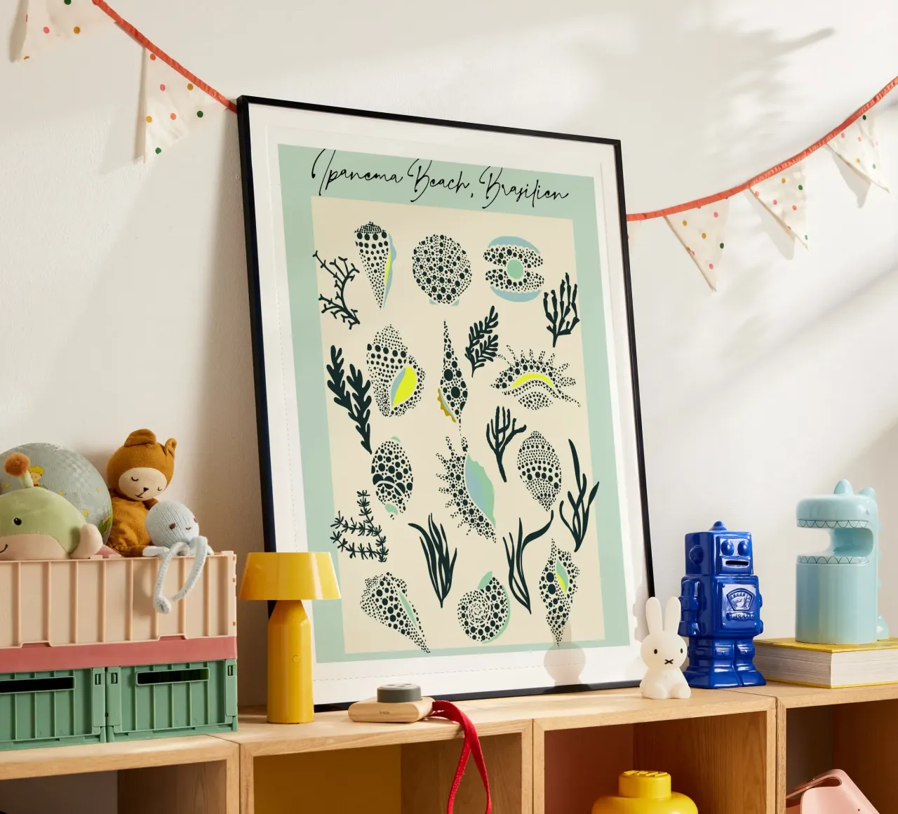 Ipanema Beach seashell pattern poster by annick