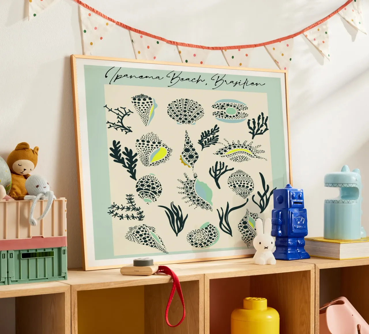 Ipanema Beach seashell pattern poster by annick