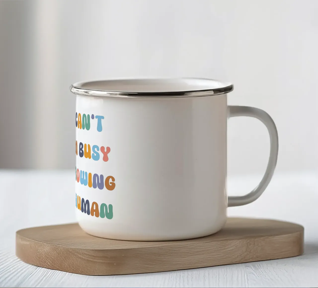 Un piccolo uomo, un grande lavoro tazza in smalto da DesignArt