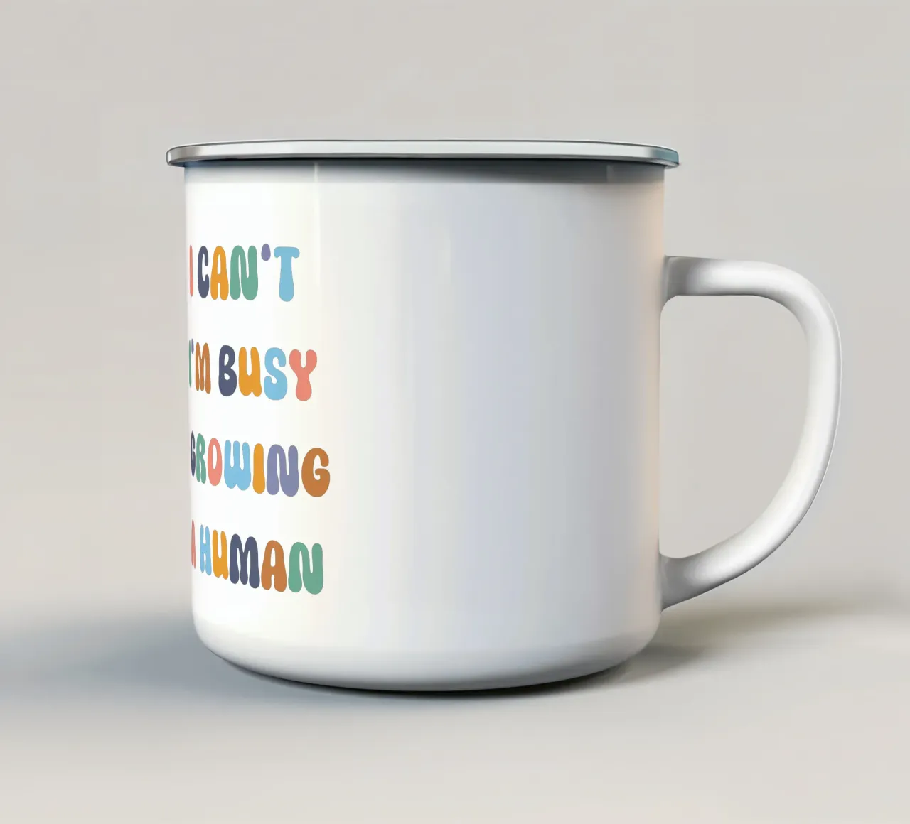 Un piccolo uomo, un grande lavoro tazza in smalto da DesignArt