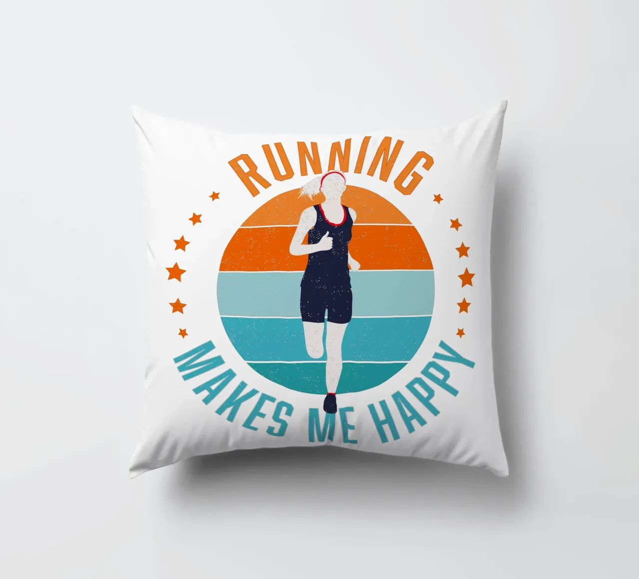 Correre mi rende felice. Per i corridori. Per chi fa jogging. cuscino da CalliLetters