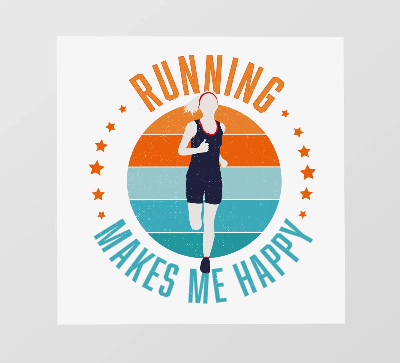 Correre mi rende felice. Per i corridori. Per chi fa jogging. pellicola backlit da CalliLetters