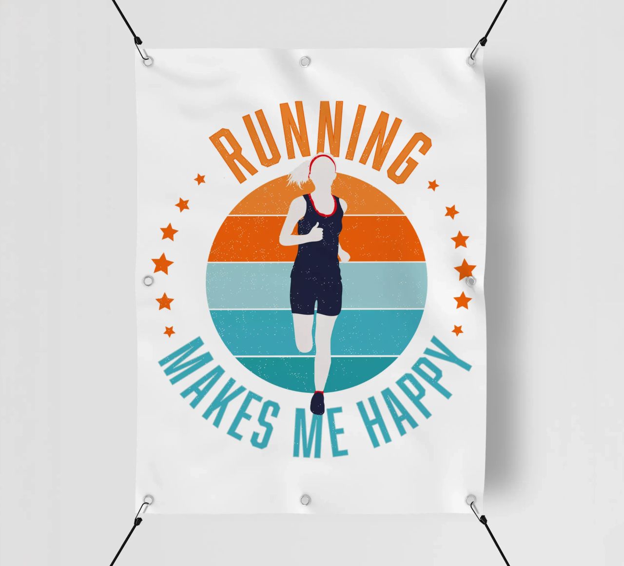 Correre mi rende felice. Per i corridori. Per chi fa jogging. telo in pvc da CalliLetters