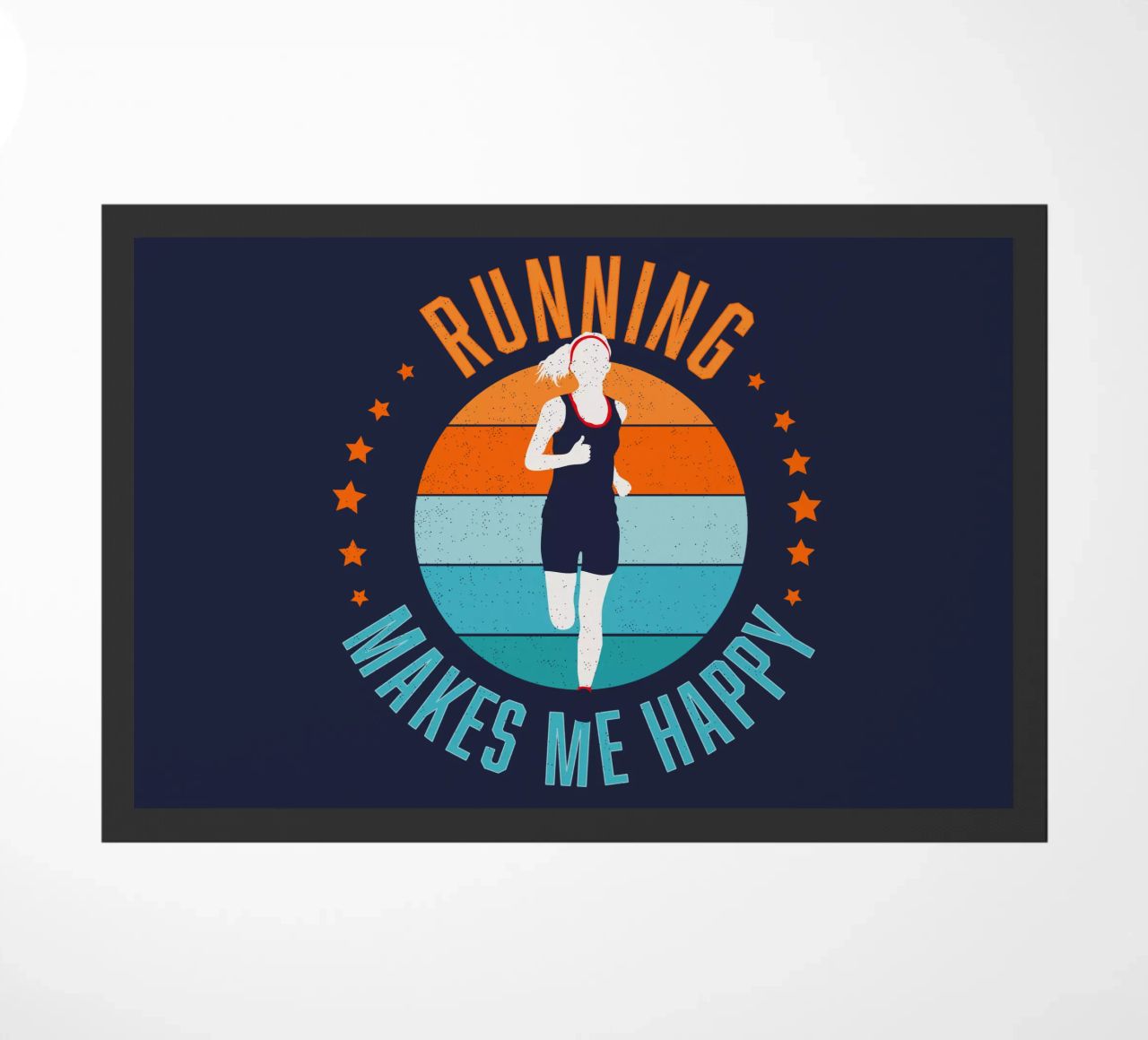Correre mi rende felice. Per i corridori. Per chi fa jogging. zerbino da CalliLetters